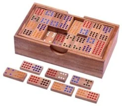 LOGOPLAY Domino Doppel 12 Für 2 Bis 6 Spieler - Gesellschaftsspiel Mit 91 Spielsteinen