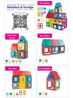 MAGNIKON Magnetische Bausteine MK-84, Magnetbau-Set "Das Schloss", 84-Teilig, Standardgröße, Konstruktion Blöcke -Billiges Spielzeug Geschäft 26669003 05