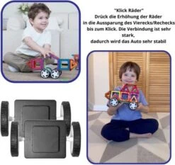 MAGNIKON 2 Stück Magnet Click-Räder Für Magnetische Bausteine, Ergänzungsset, Zusatzteile, Standardgröße -Billiges Spielzeug Geschäft 26669009 03