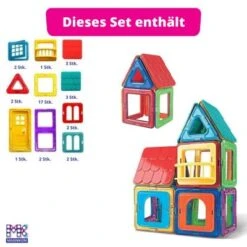 MAGNIKON Magnetische Bausteine, Magnetbau-Set "Das Puppenhaus", 35-Teilig, Standardgröße, Konstruktion Blöcke,Konstruktionsspielzeug -Billiges Spielzeug Geschäft 26669015 03