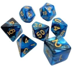 Dice4friends 7-tlg. RPG Würfelset: Racing Blueberry/Black