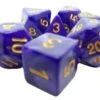 Dice4friends 7-tlg. RPG Würfelset Pearl: Purple/Gold