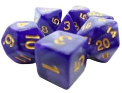Dice4friends 7-tlg. RPG Würfelset Pearl: Purple/Gold