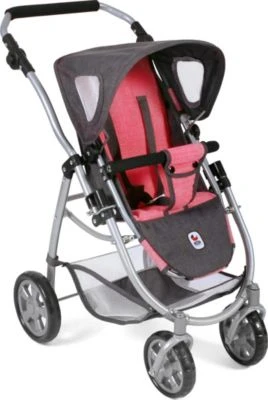 CHIC 2000 Kombi-Puppenwagen Emotion 2 In 1, Melange Anthrazit-pink 2 CHIC 2000 Kombi-Puppenwagen Emotion 2 In 1, Melange Anthrazit-pink – Bild 2