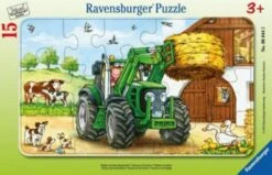 Ravensburger Rahmen-Puzzle, 15 Teile, 25x14,5 Cm, Traktor Auf Dem Bauernhof