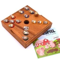 ROMBOL Ferkelspiel - Das Würfelspiel Mit Den Süßen Tierfiguren Für Die Ganze Familie Inkl. Praktischem Verschlussband