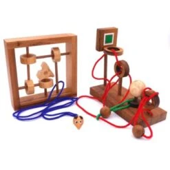 ROMBOL Seilpuzzle-Set Mit Unterschiedlichen, Kniffligen Knobelspielen Für Kinder Und Erwachsene