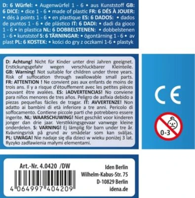 Idena Würfel 6er-Pack 4 Idena Würfel 6er-Pack – Bild 4