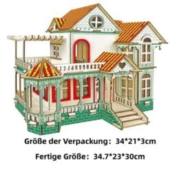 SHAOKE Kinderpädagogisches Gebäude, Handgefertigtes Puzzle-Modellspielzeug 3D-Baupuzzle Aus Holz Für Kinder Geschicklichkeitsspiele