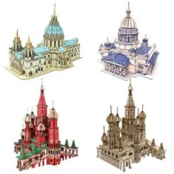 SHAOKE Kinderpädagogisches Gebäude, Handgefertigtes Puzzle-Modellspielzeug 3D-Baupuzzle Aus Holz Für Kinder Geschicklichkeitsspiele -Billiges Spielzeug Geschäft 30911069 03