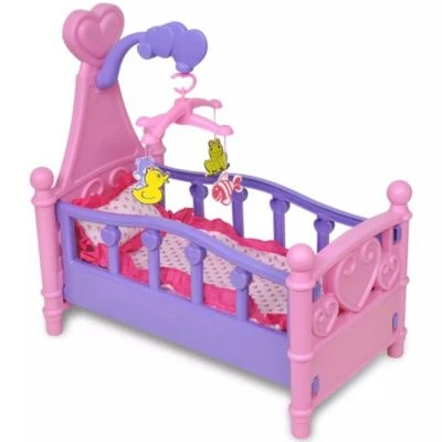 VidaXL Puppenbett Kinderspielzeug Rosa + Lila Puppen Zubehör 5 VidaXL Puppenbett Kinderspielzeug Rosa + Lila Puppen Zubehör – Bild 5