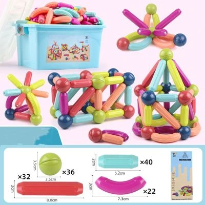 Enbaoxin 130Stk Magnetische Stick Lernspielzeug Lustiges Magnetspielzeug Für Kinder 1 Enbaoxin 130Stk Magnetische Stick Lernspielzeug Lustiges Magnetspielzeug Für Kinder