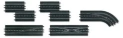 CARRERA DIGITAL 132/124 - 30367 Digitales Schienenausbauset (4 Standardgeraden, 1 Doppelweiche, 1 Weiche Links, Kurvenweiche Rechts), Autorennbahn Zubehör