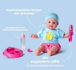 Weichkörper-Babypuppe Laura Hungry Mit Schnuller Und Fütterzubehör, 38 Cm -Billiges Spielzeug Geschäft 3633429 04