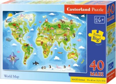 Castorland Bodenpuzzle 40 Teile Maxi - Weltkarte