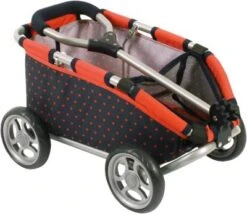 Chic 4 Baby Puppen-Bollerwagen Skipper, Dots Koralle