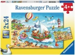 Ravensburger 2er Set Puzzle, Je 24 Teile, 26x18 Cm, Urlaub Am Meer